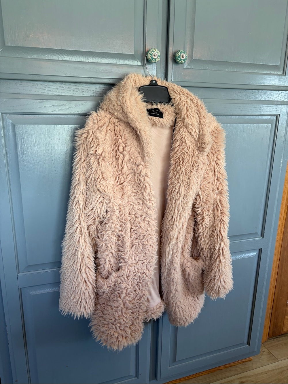 Love Tree Plush Teddy Jacket in Blush Pink